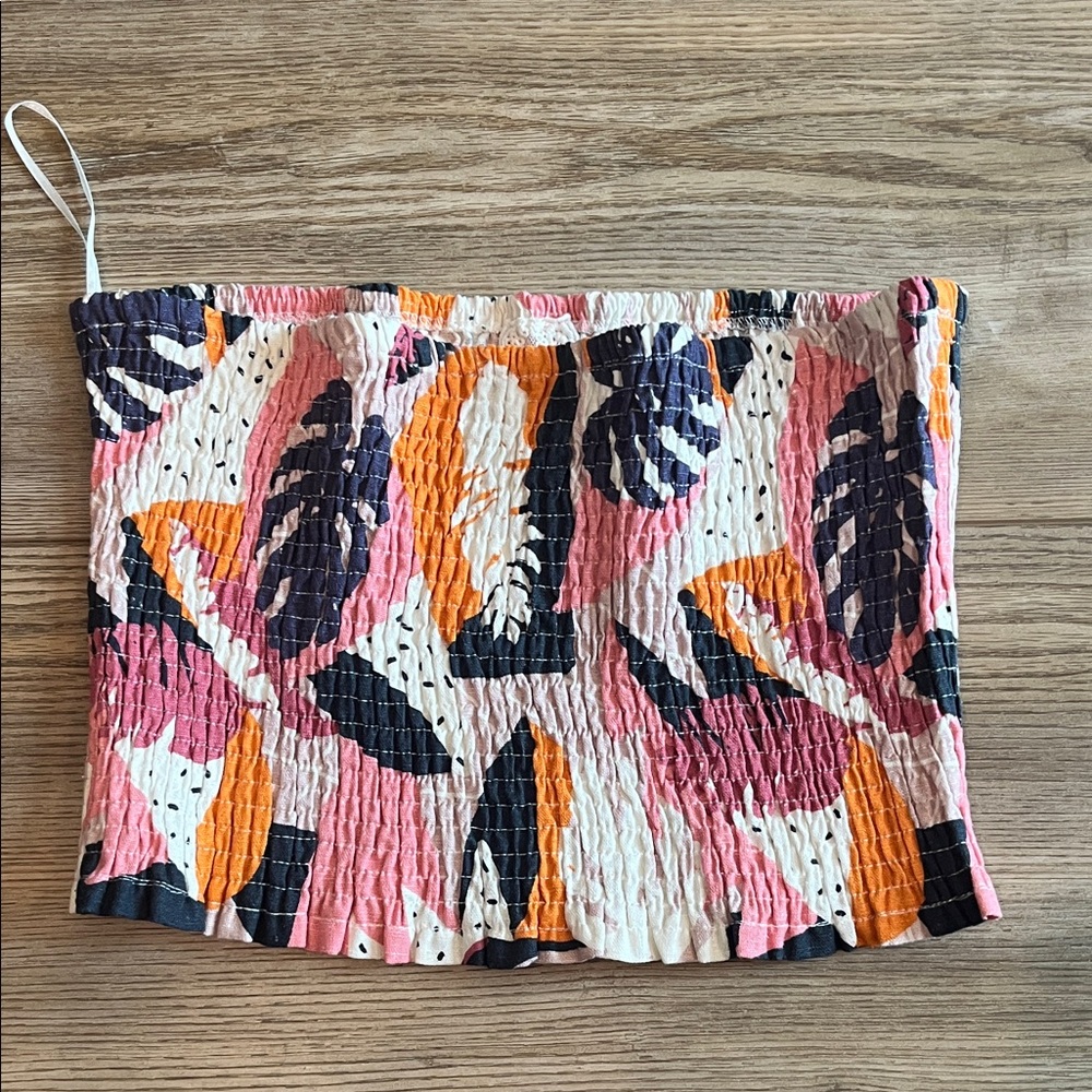 Colorful Leaf Print Women's Crop Top